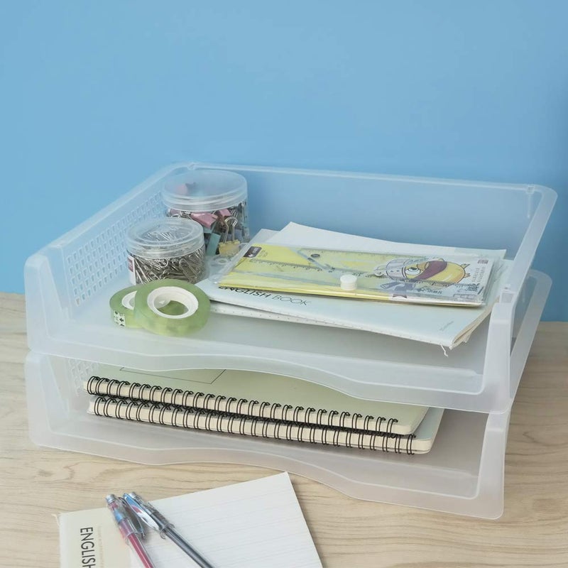 Kiddream 6 Tier Clear Plastic Document Letter Trays, Stackable Paper File Tray - Image 5